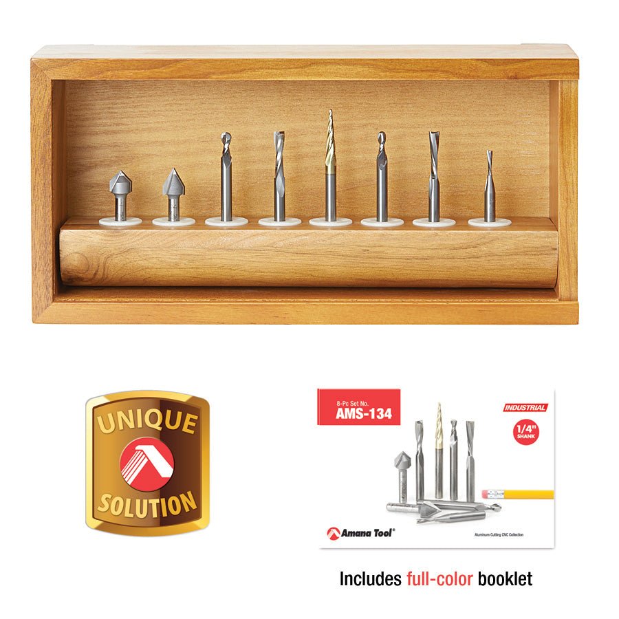 Amana - 134 General Purpose CNC Router Bit Collection (8 - Pc) - Spark Robotic