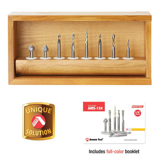 Amana - 134 General Purpose CNC Router Bit Collection (8 - Pc) - Spark Robotic