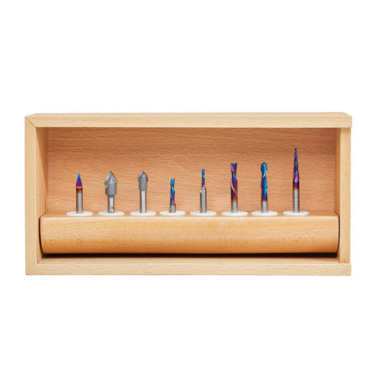 Amana AMS - 174 8 - Pc General Purpose CNC Router Bit Collection III, 1/4 Inch Shank - Spark Robotic