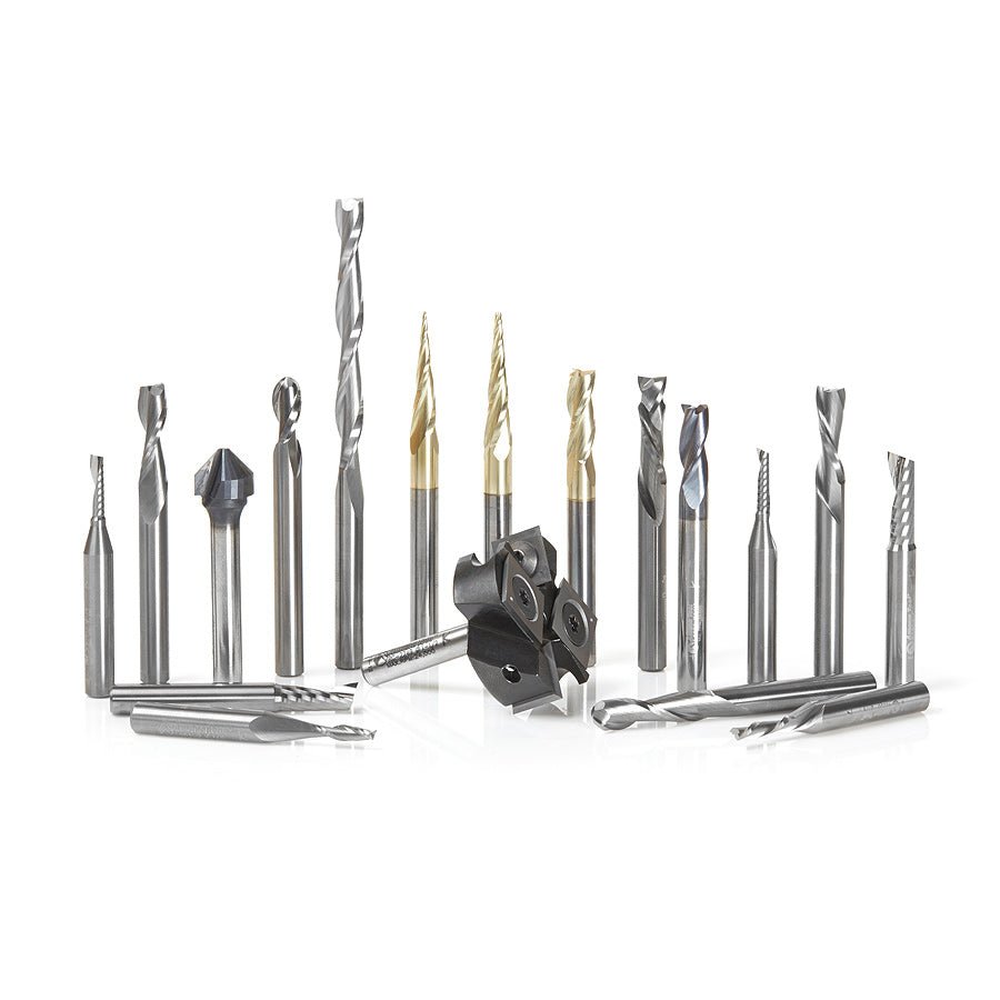 Amana AMS - 176 18 - Pc Specialty Multi - Material CNC Router Bit Collection, 1/4 Inch Shank - Spark Robotic
