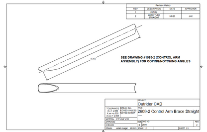 Upper Control arm diagonal (3/4" 4130 steel tube) #2609