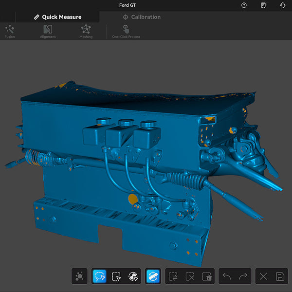 3D model of an engine on a software interface