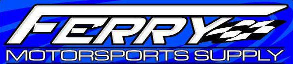 Ferry Motorsports Supply logo with contact information on a blue background