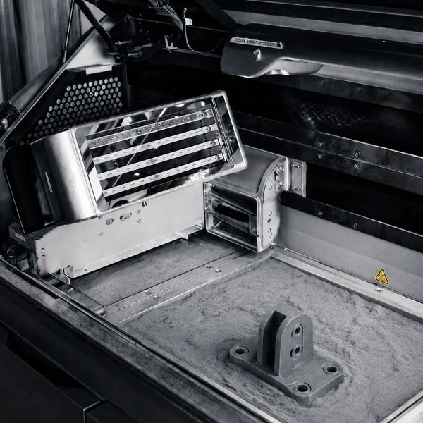 Finished MJF 3d component in 3d printer
