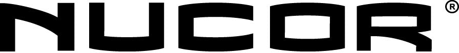 Nucor logo in black on a white background