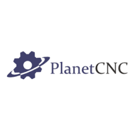 Planet CNC logo with gear and planet design on a white background