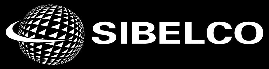 Sibelco logo with a stylized globe on a black background