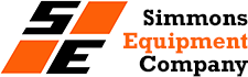 Simmons Equipment Company logo with orange and black design