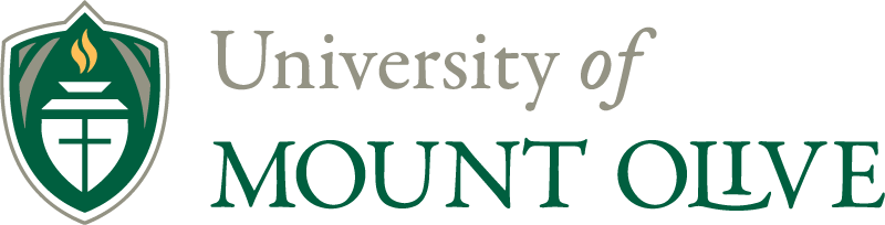 Logo of the University of Mount Olive with a green emblem and text.