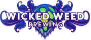 Wicked Weed Brewing logo with a stylized green and blue design.
