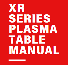 Red background with white text 'XR SERIES PLASMA TABLE MANUAL'