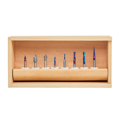Amana AMS - 174 8 - Pc General Purpose CNC Router Bit Collection III, 1/4 Inch Shank - Spark Robotic