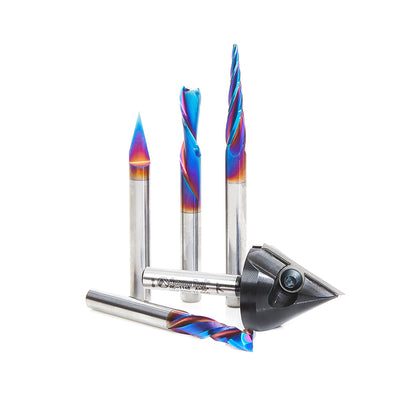 Amana AMS-175 5-Pc CNC Sign making Router Bit Set V, 1/4 Inch Shank