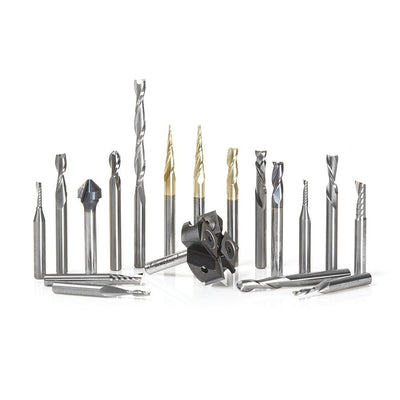Amana AMS - 176 18 - Pc Specialty Multi - Material CNC Router Bit Collection, 1/4 Inch Shank - Spark Robotic